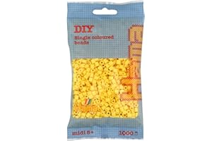 HAMA BEADS Hama Perlen Tasche | ca.1000 Midi Fuse Perlen | Mosaik Deko Kunst & Basteln für kreative Kinder ab 5 Jahren | Hellgelb