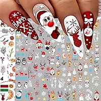 10 Blatt Nagelsticker Weihnachten Nagelaufkleber Selbstklebend Rentier Stern Nail Art Sticker Dekoration Nageldesign Zubehör