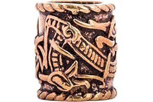‎WINDALF Windalf Große Haarperle RAGONA Ø 10 mm Bart Haarschmuck Drachen Schmuck Hochwertige Bronze