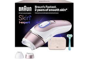 Braun Smart IPL Skin i·expert, Laserhårborttagning Hemma, Permanent Hårreduktion, Med Gratis App, Fodral, Venus Rakhyvel, 2 Smarta Huvuden, PL7211