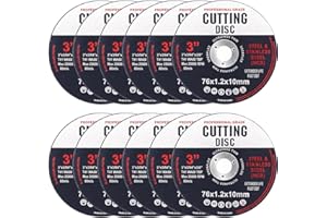 DIFLAX 12 Piezas Disco de Corte Metal y Madera, Disco 76mm, Disco Amoladora Angular, Discos Amoladora, Para Metal y Madera, Duradero, Eficiente, Preciso, Resistente al Desgaste, Adaptado a Amoladoras