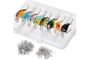 DONQL Set di esche da pesca a forma di pesciolino kit wobbler crankbaits con ganci esche dure popper per acqua salata d'acqua dolce trota spigola salmone pesca