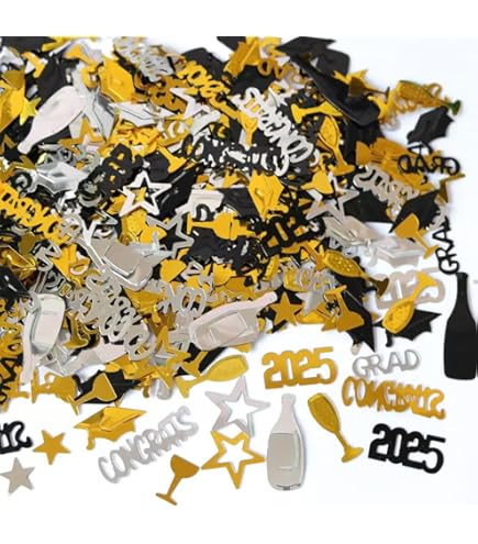 Coriandoli Glitterati Per Laurea 2025 - 500 Pezzi, Decorazione Tavolo Con Stelle E Cappello Da Dottore - Foto 3