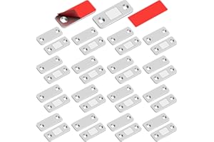 DONOLA Porte Placard Loquet Magnetique - 12 Pièces Ultra Mince Loqueteaux Magnétiques en Métal à Coller Aimant Fermeture Adhésif Aimant Puissant pour Porte Coulissante Tiroirs Fenêtre Armoire