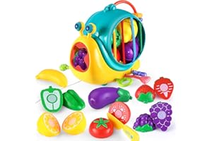 MOONTOY Fruit et Legumes Jeux Enfant Accessoire Cuisine Enfant Fruit et Legume Jouet a Decouper Cadeau Anniversaire Pâques Halloween Noël Fille Garcon