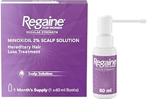 Regaine for Women 2% Minoxidil Regular Strength Scalp Solution for Hair Regrowth (1x 60 ml), Scientifically Proven to Help Stop and Reverse Hereditary Female Hair Loss, Revitalise Hair Follicles
