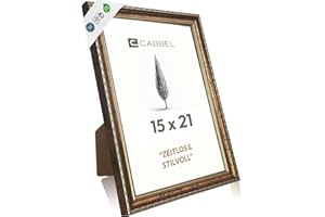 CABBEL Bilderrahmen CELI 15x21 cm Gold – Barock Vintage Rahmen im Antik Look – Dekorativer Fotorahmen mit bruchsicherem Acrylglas – Für Fotos, Poster & Urkunden – Elegant für Wohnzimmer & Büro