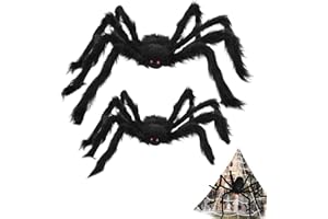 YANXINKE Ragno Gigante di Halloween,90cm+75cm Ragno Peloso Decorazione,Puntelli di Ragno Gigante,Decorazione Ragno di Halloween,Ragno Gigante Finto,Halloween Ragno Gigante Finto