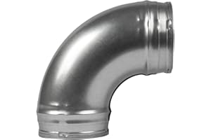 REPA MARKET 4'' Inch / 100mm 90 Degree Duct Connector - Galvanized Steel Elbow - Dryer Vent Pipe Bend - Metal Tube Joint for HVAC Ventilation