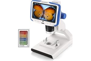 Andonstar AD205 Microscopio digitale USB per bambini, Studenti, CMOS da 2 MP HD da 200X 5 '', Microscopio con videocamera con batteria incorporata, Portata dello schermo LCD