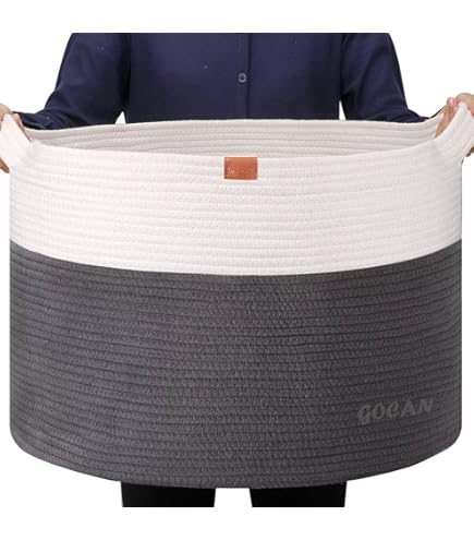 BOSROTY Extra Großer Baumwollseilkorb Für Mädchen Und Kinder, 87 L