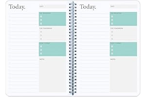 KAICN Day Planner Notebook - Undated Planner To Do List Notebook, Today Planner with Checklist, Daily To Do Planner to Increase Productivity, 5.7 x 8.0 inches - Flexible Cover, Strong Twin-Wire Binding