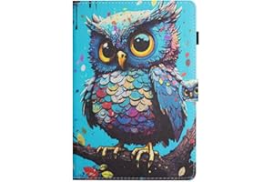 TUUNKMUY Hülle für Samsung Galaxy Tab A9 Plus 11 Zoll 2023 (SM-X210/X216/X218) - PU Leder Magnetische Schutzülle Case & Ständer mit Auto Schlaf/Wach Folio Cover für Samsung Galaxy Tab A9 Plus, Eule