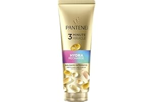 Pantene Pro-V Hydra Recharge Balsamo Intensivo 3 Minute Miracle 220ml per Capelli Molto Secchi. Formula Pro-V con Active Nutri-Plex. Nutre in Profondità, per Capelli Idratati, Lucenti in un Solo Uso