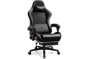 ‎GTPLAYER GTPLAYER Gaming Stuhl, Ergonomischer Gaming Sessel Schreibtischstuhl PC Gamer Racing Stuhl mit Fußstütze Lautsprecher Musik Bürostuhl bis 150kg belastbar schwarz-rot