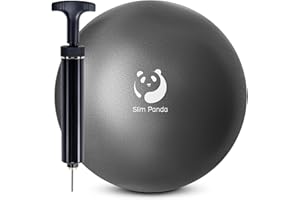 Slim Panda Ballon Pilates Petite,23 cm Anti-Slip Ballon de Gymnastique avec Pompe,Soft Yoga Ball Équilibre pour,Fitness,Entraînement à l'équilibre (Buse Anti-Fuite