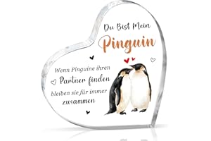 Joyvado Ich Liebe Dich Geschenke für Frauen Ehefrau Freundin, Partner Geschenk, Herzförmige Pinguine Paar Geschenk zum Geburtstag Valentine Jubiläum