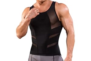 Junlan Debardeur Gainant Homme Ventre Plat Gaine Amincissante Abdo Minceur Shirt Compression Forte