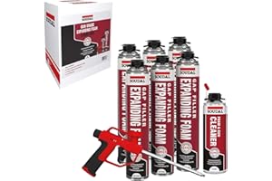 TRULY PVC SUPPLIES Gap Filler Expanding Foam Soudal Kit 6 x 750ml Cans 1 x Gun 1 x Cleaner