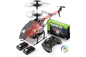 Mucek 2.4G RC Hubschrauber Ferngesteuert, LED-Lichter, 3,5 Kanäle, Gyroskop und Feste Höhe, Kinderspielzeug Flugzeug geeignet für innen und außen