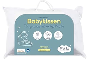 P'TIT LIT - Babykissen | Kinderkissen 40x60 cm - Bezug 100% Baumwolle - Anti Milben - Hypoallergen - Oeko Tex