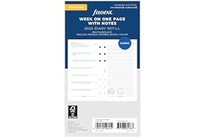 Filofax Osobisty tydzień na stronę z notatkami 5 języka 2026 dziennik 26-68409