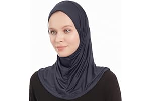 AYISAH Plain Ready To Wear Hijab for Women – Amira One Piece Hijab - Muslim Instant Jersey Hijab – Soft Jersey One Piece Hijab Scarf