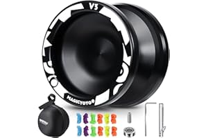 MAGICYOYO Responsive Yoyo V3, Profi JoJo für Kinder und Anfänger, Magic JoJo mit Leerlauf und Kugellager, Unresponsive Trick Yoyo, Metall Jo Jo mit 12 Schnur, Koffer, Zubehör (Schwarz)
