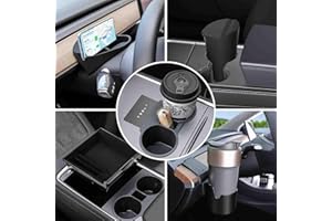 topfit Organizador de Consola Central para Tesla Model Y Model 3 Soporte para Tazas Organizador de Volante y Cubo de Basura para Tesla Model 3 Model Y Accesorios 2021 2022 2023 2024 (5 Piezas/Juego)