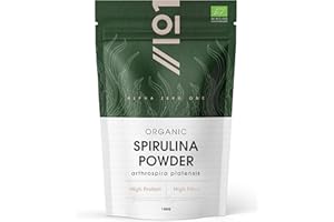 Organic Spirulina Powder 100g – 100% Cold Pressed – Resealable and Recyclable Pouch – by Alpha01