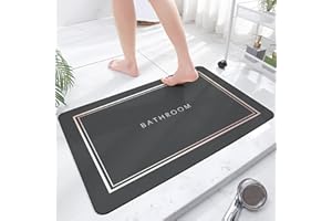 APOMKJOE Alfombrilla superabsorbente, Alfombrillas de baño de Secado rápido, Alfombrillas de baño absorbentes para el hogar, Parte Inferior Antideslizante de Goma, fácil de Limpiar (50_x_80_cm, Gris Oscuro)