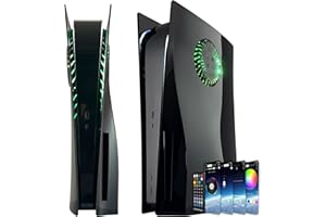 Façades avec bande lumineuse RGB DOBEWINGDELOU Plaque frontale Anneau lumineux 400+ Effets LED Couverture pour Disc Edition Kit de Décoration DIY Accessoires Galvanisé Noir