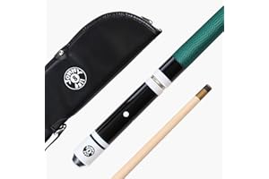 Jonny 8 Ball Hardwood 4 Piece Adjustable Snooker Pool Cue and Padded Soft Case Set with 4 x 11mm Screw Tips