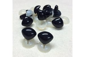 celloexpress 15mm x 10mm Black Triangle Noses with Plastic Backs - Safety Noses for Soft Toy Teddy Bear Animal Making (Pack of 25)