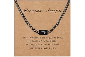 SAMINO Collana In Acciaio Inossidabile Lettera Iniziale Dalla A alla Z Nera per Uomo,Collana con Ciondolo Iniziale A Catena Cubana,Regali Di Compleanno Per Papà,Figlio,Fratelli,Fidanzato