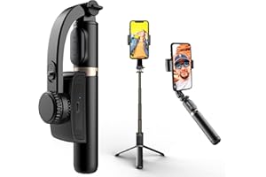 Colorlizard Gimbal Stabilisator für Smartphone, 1-Achsen Selfie Stick Handy Stativ mit Bluetooth Fernbedienung, 900 mAh Handyhalter Auto Drehung/Balance für Vlog YouTube TikTok mit iPhone Android