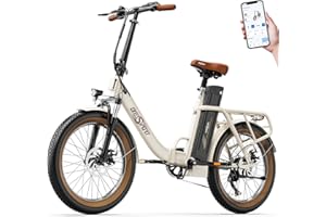 ONESPORTLIFE OneSport OT16-2 Electric Bike, 20 inch Folding EBike, Commuter City E-Bicycle with LCD Display & Bluetooth Connect, 3 Riding Modes E-Bike with 48V 17Ah Removable Battery, Portable Bike