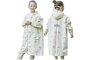 Hovkib Imperméable Enfant Poncho de Pluie Fille Manteau de Pluie Mignon Cape de Pluie 2-12 Ans