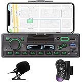 Radio Coche LXKLSZ Autoradio Bluetooth 1 DIN con App Control Reproductor MP3 Soporte USB/TF/AUX/Carga Rápida/Llamadas Manos L