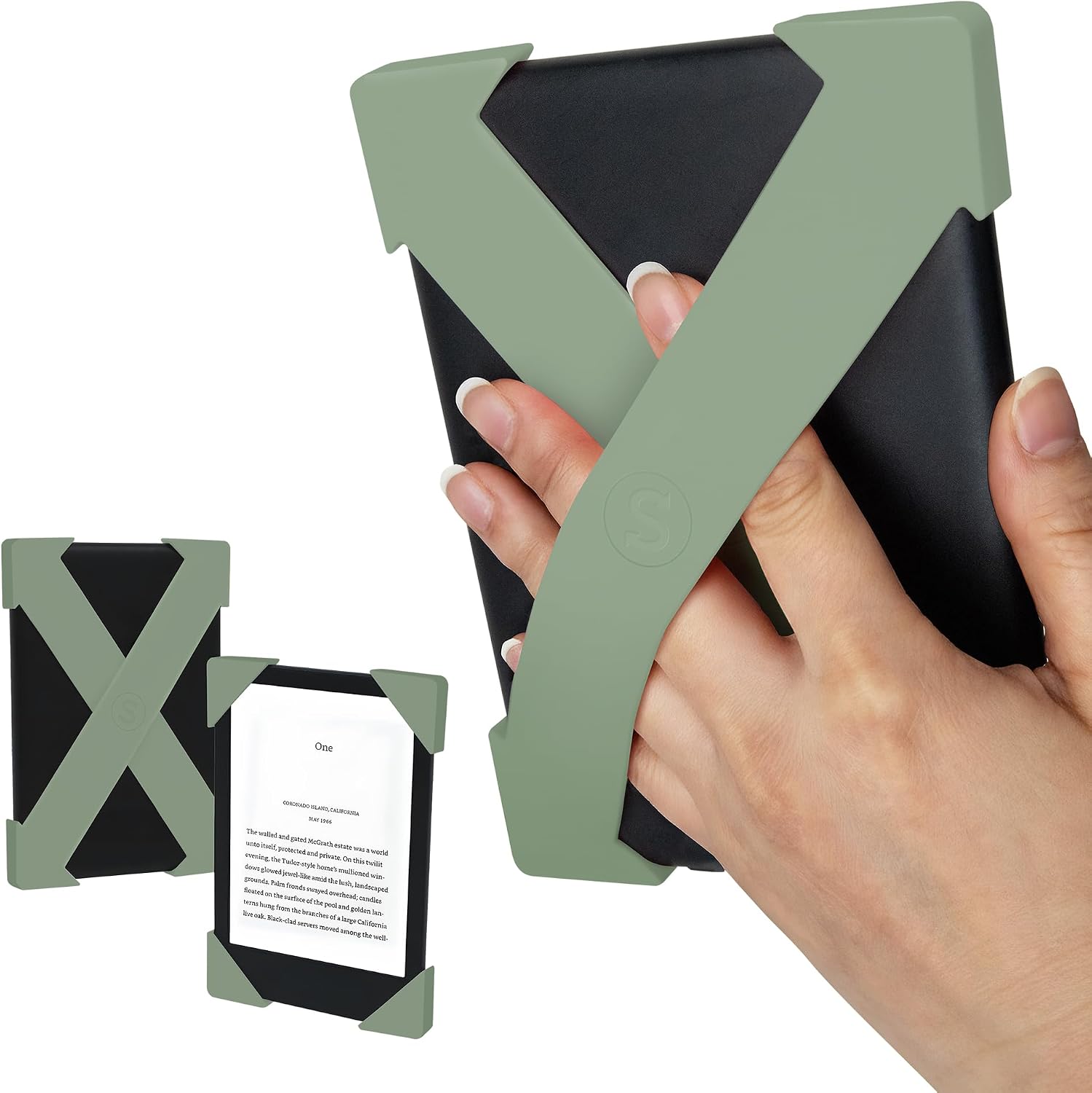 Strapsicle Hand Strap for Kindles & Kobos – Fits Paperwhite Gen 11/12 (6.8”/7”), Signature Edition – Colorsoft – 2 Pack – Large – Sage