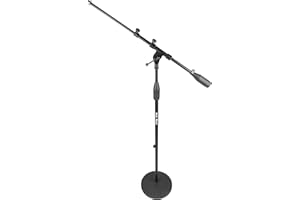 HOLA! MUSIC Hola! Microphone Stand - Mic Stand w/Adjustable Height and Boom Arm for Home, Studio, Office or Stage - Weighted Base