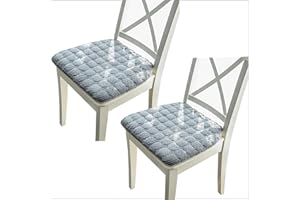 uyeoco Set 4/2/1 Cuscini Sedia da Cucina/Cuscini di Seduta,40x38cm/40x42cm/43x45cm antisdrucciolevole Confortevole Cuscini Coprisedia da Cucina,con Lacci Imbottito,Lavab(F2,2PCS_40X38CM)