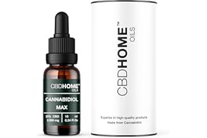 CBD HOME Oil - Huile de CBD 20% Spectre Complet - 10 ml - 1 000 mg - Bases écologiques d'huile de noix de coco et de chanvre - Enrichi avec Omega 3-6-9 - Fabriqué dans l'UE