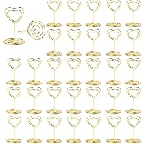 30 Porte-cartes De Table Métal Doré - Pour Mariage, Anniversaire, événements - Cœur, Rond, Losange