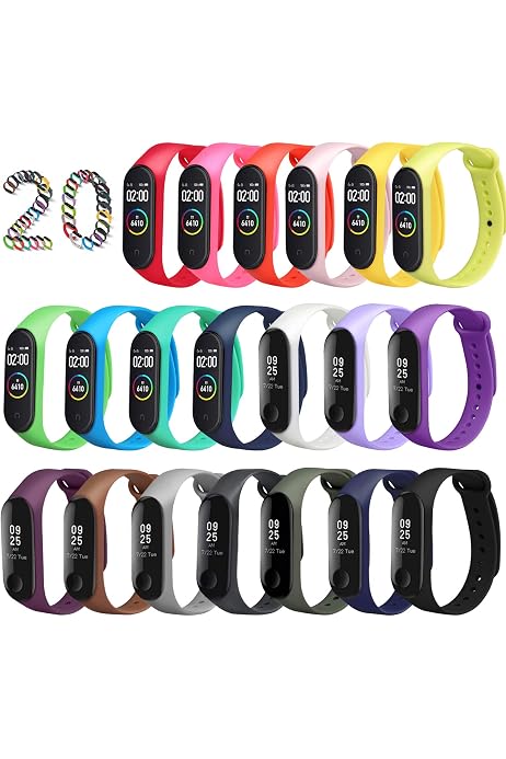 Hianjoo [16-pack] Rem kompatibel med Xiaomi Mi Smart Band 4/3, justerbart  sporttillbehör mjukt armband ersättning för Mi Band 4/3 – färgglad : Amazon.se:  Elektronik