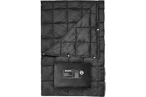 ‎KINGCAMP KingCamp Ultralekki koc podróżny, outdoorowy, wodoodporny, kompaktowy koc na kemping, piknik, podróż, 200 × 144 cm, czarny