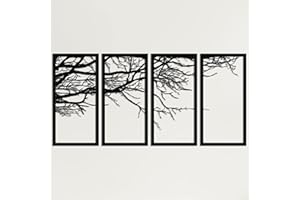 DEKADRON ecorazione da Parete in Metallo, Albero della Vita, 4 Pezzi, Decorazione da Parete