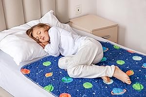 LYNMARK Materassino per bambini per imparare a usare il vasino, morbido e impermeabile, protezione per la pipì, tappetino multistrato antiscivolo lavabile per incontinenza, assorbe fino a 2000 ml, 90 x 85 cm