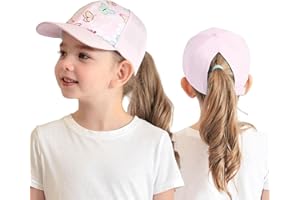 GENDEDA 3-8 Jahre Kinder Baseballkappe mit Pferdeschwanz für Mädchen Jungen Golf Visor Hut Basecap Sonnenblende Hut UV-Schutz Schirmmütze Sommermütze Junior Sommerhut Tennis Kappe Sonnenhut Visier UPF 50+