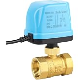 SWAWIS Motorized Solenoid Valve 2-Way DN25 1 Inch | 230V Electric Ball Valve Motorized Ball Valve Brass, Blue